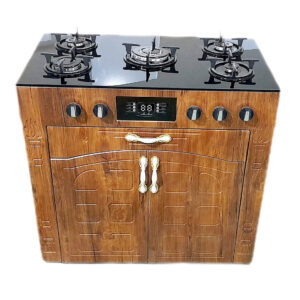 اجاق گاز 5 شعله هاکان مدل رو شیشه فندک دار دو درب