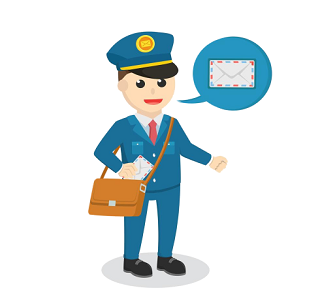 postman with mail notification callout design character on white background free vector preview rev 1 1